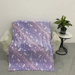 Flannel Knitted Plush Luminous Glow in the Dark Modern Cartoon Throw Blanket for Babies & Kids Airplane Use All Seasons