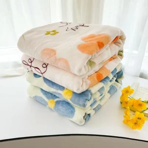 Flannel Raschel Blanket Fleece Lined Thickened Coral Fleece Bed Sheet Cover for Office Nap Student Dormitory Bed Comfortable Nap