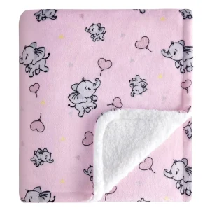 Flannel Sherpa Baby Blanket Generous Reversible Soft Micro Fleece Toddler Bed Throw Blanket