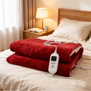Flannel Sherpa Material Folded Portable Heated Throw Blanket Removable Washable Overheat Protection Wearable Cooling