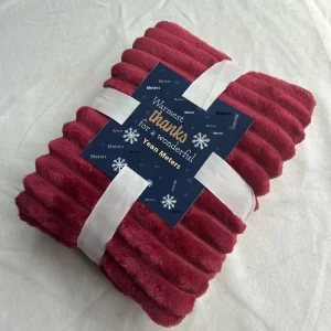 Flannel Stripe Raschel Gift Blanket Winter Knee Size Polyester for Comfort and Warmth