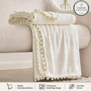 Flannel Throw Blanket Super Soft Warm White Modern Cartoon & Character Pattern 100% Polyester for Bedroom Use