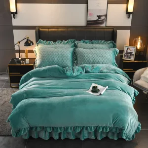Flannel Velvet Bedding Set Comforter Duvet Cover Pillowcover Set