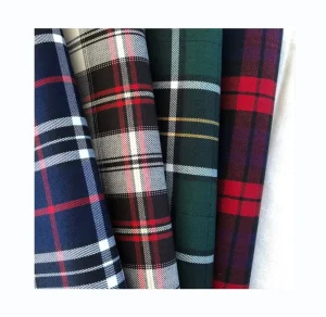 Flannel Yarn Died Fabric Stock Cotton Brushed Flannel Checker Fabric for Kids Pajamas