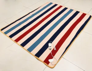 Flat Fleece Material Affordable Heated Blanket customize Pattern Thickness Bed Warmer for Developing Countries Living Room