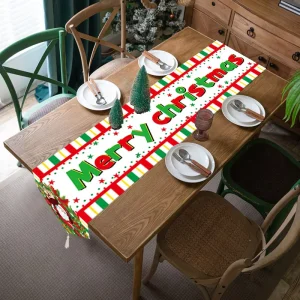 Flax Christmas Party Decor Table Runners Tablecloths and Placemats