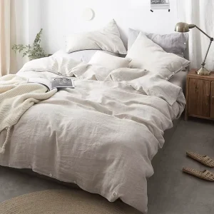 Flax Linen Duvet Cover Set Stone Washed French Linen Bedding Sets