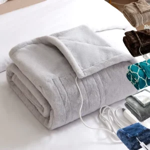 Fleece Bed Flannel Coral Fleece Plush Mink Faux Fur Fluffy Sherpa Electric Throw Heated Blanket for Winter