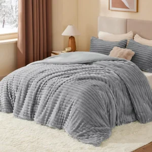 Fleece King Comforter Set Super Soft Warm Fluffy Lavender Bedding Luxury Fuzzy Heavy Four Seasons Bed Set Anti Dust Mite