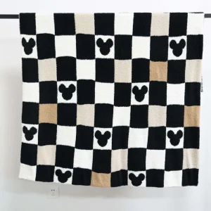 Fleece OEKO TEX Certified Throw Blanket Custom Class a Soft 50×60 Checkerboard Feather Yarn Knitted Throw Blanket