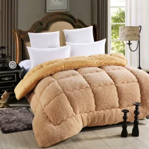 Fleece Quilt Custom OEM Manufacture Anti-bacterial Quilted Duvet Polyester Comforter Fiber Quilt for Winter