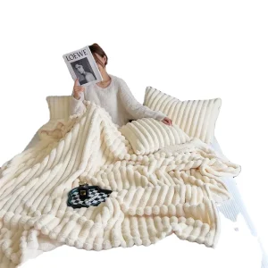 Fleece Woven Throw Blanket Winter Blanket Home & Travel Use Custom Polyester Modern Design