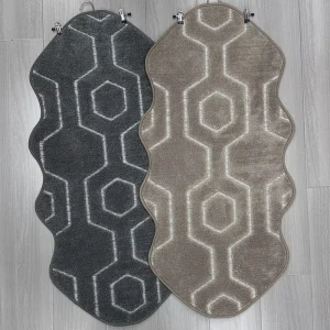 Floor Mat Football Pattern Sheepskin Shape Medium Pile Anti Slip Backing Handmade Jacquard Weave Classic Style Thin Rug for Home