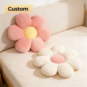 Floral 2PCS Daisy Flower Floor Cushions 38x38cm PP Cotton Filled Polyester Material Pink White for Car Home Sofa Chair