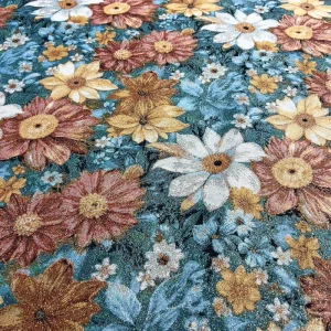 Floral Cotton Polyester Jacquard Fabric for Sofa Cushion Pillow Tablecloth Table Runner Wall Hanging Rug Bag Apparel