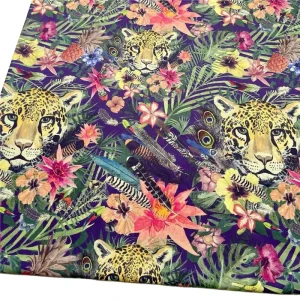 Floral Design Washable Good Texture Tiger Printed Cotton Fabric for Home Decoration Dress