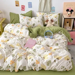 Floral Duvet Cover Set 100% Ultra-Soft Washed Microfiber Breathable Durable Soft Comfy