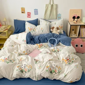 Floral Duvet Cover Set 100% Ultra Soft Washed Microfiber Breathable Durable Soft Comfy Bedding Set