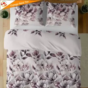 Floral Duvet Cover Set Soft Polyester Bedding Set Garden Vintage Style Flower Pattern with Zipper Closure