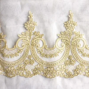 Floral Embroidery Sequin Lace Fabric DIY Material Wedding Dress Clothing Curtain Decorative Fabric Polyester Material