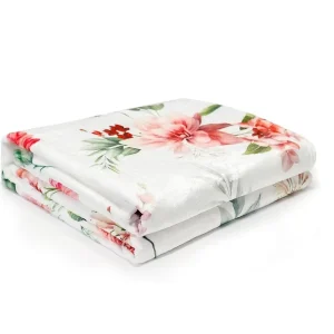 Floral Flannel Throw Blanket Colorful Flower Soft Flannel Throw Spring Plant