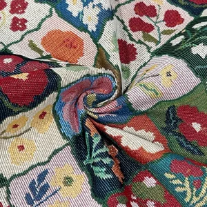 Floral Jacquard Fabric Heavy Weight Upholstery Fabric For Couch Pillow Carpet Tapestry Decoration