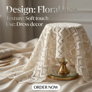 Floral Jacquard Mesh Fabric 55% Polyester 45% Cotton Jacquard Net Elastic Floral Mesh White Jacquard Net Dress Fabric