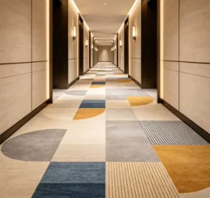 Floral Jacquard Nylon Hotel Carpet 6 12MM Wall to Wall Machine Made Anti Slip Washable Custom Commercial Corridor Floor Carpet