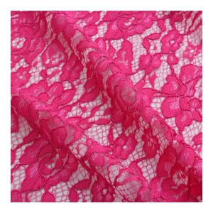 Floral Knitted Lightweight Soft Comfortable Nylon Strand Lace Fabric for Women Dress