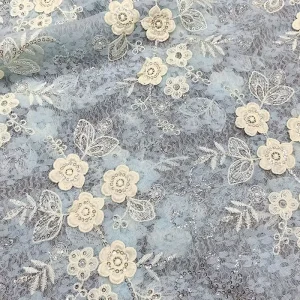 Floral Lace Fabric Breathable Water-soluble 100% Cotton Lace Fabric for Clothing or Hawaiian Dress Embroidered Lace Fabric