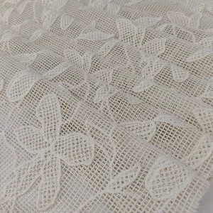 Floral Mesh Fabric Breathable and Water soluble 100% Cotton Lace Fabric for Embroidered or Hawaiian Dress Cotton Fabric
