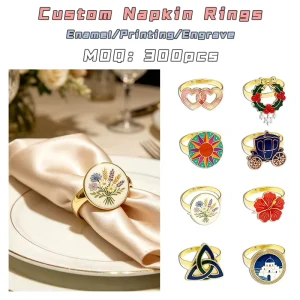 Floral Metal Napkin Rings Table Tissue Holder Clasps Wedding Tableware Accessory Guest Banquet Decoration