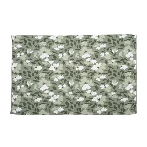 Floral Pattern Green Chenille Throw Blanket Lightweight Flat Knit Nordic Decor Blanket For Home Travel