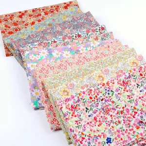 Floral Pattern Printed Combed 100% Cotton Woven Lightweight Poplin Fabric for Dresses Shirts Skirts for Boys Girls Men Women