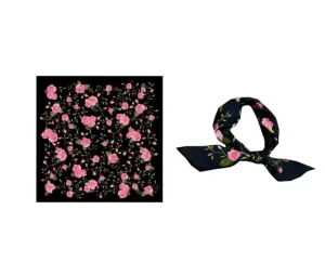 Floral Pattern Square Bandana Decorative Polyester Scarf Seaside Vacation Styling Hair Accessory