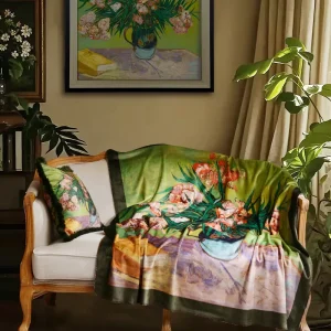Floral Patterned Blanket Living Room Sofa Blanket Office Nap Blanket Soft and Comfortable