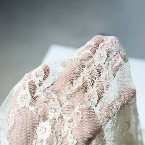 Floral Peony Lace Polyester Mesh Fabric Elegant Sheer Tulle for Bridal Gowns Evening Dresses Lingerie Accessories