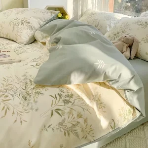 Floral Printed Bed Linen Set Soft Breathable Duvet Cover 100 Percent Cotton Pastoral Style Bedding Set