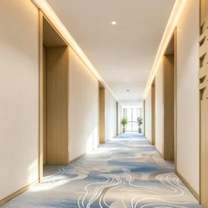 Floral Printed Hotel Wall Carpet Roll Soundproof Flame Retardant Nylon Commercial Carpet 9mm Pile Height Luxury Hotel Resort