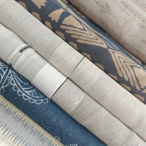 Floral Printed Linen Cotton Fabric Roll Pure Cotton Home Deco Curtain with Warp Knitted Type for Home Textile