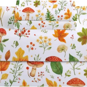 Floral Queen Size Sheet Set Printed Microfiber Fitted Sheet