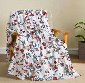 Floral Throw Blanket Flower Plant Cozy Plush Throw Blankets Flannel Fleece Throw Blanket Gift for Women Blankets for Bed Sofa