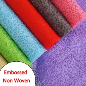 Flower Embossed Nonwoven PP Spunbond Embossed Non Woven, PP Nonwoven Roll Embossing for Flower Packing Wallpaper