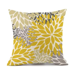 Flower Print Pillowcase Home Decor Sofa Outdoor Cushion Cover for Living Room Hotel Garden Car Square