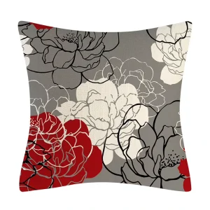 Flower Print Pillows Cover Home Decor Sofa Outdoor Cushions Cover for Living Room Hotel Garden Car Square