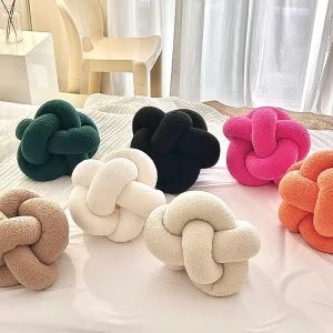 Flower Shape Throw Pillow Nordic Pillow Handmade Decorative Knot Pillow Cushion for Bedroom Sofa Home Use