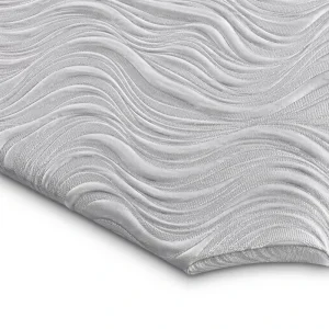 Flowing Ripple Wave Jacquard Knitted Lustrous Silver Grey 100 Polyester Mattress Fabric for Home Hotel Bedding Topper Cover