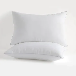 Fluffy Breathable Down Alternative Bed Pillow for Side & Back Sleepers Memory Feature Packaged in Bag for Hotels & Home Use