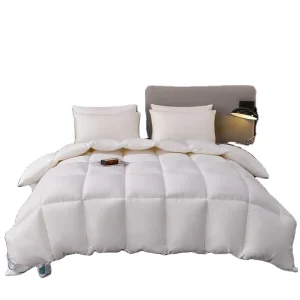 Fluffy Duvet Cover Set Duvet Bedding Set with 100% Cotton Down proof Fabric White Duck Down for Factory