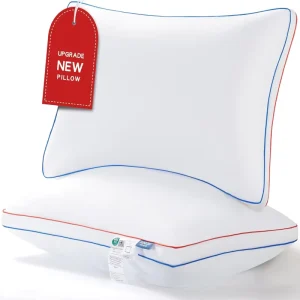 Fluffy Modern Neck Bed Pillows for Sleeping Queen Size 2 Pack Medium Firm Supportive Down Alternative Pillow Side Back Sleeper